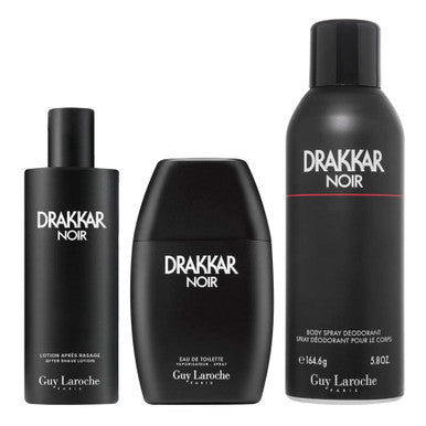 Drakkar Noir 3 Pcs Set For Men: 3.4 Eau De Toilette Spray + 3.3 After Shave Lotion + 5.8 Deodorant Spray