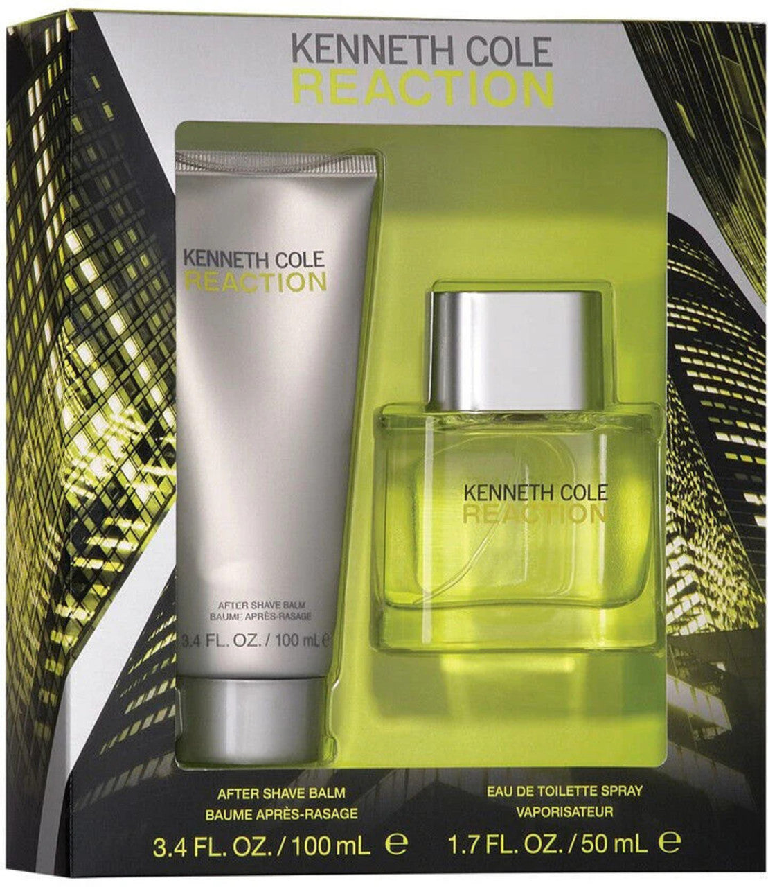 KENNETH COLE REACTION 2 PCS SET FOR MEN: 1.7 EAU DE TOILETTE SPRAY + 3.4 AFTER SHAVE BALM Main image