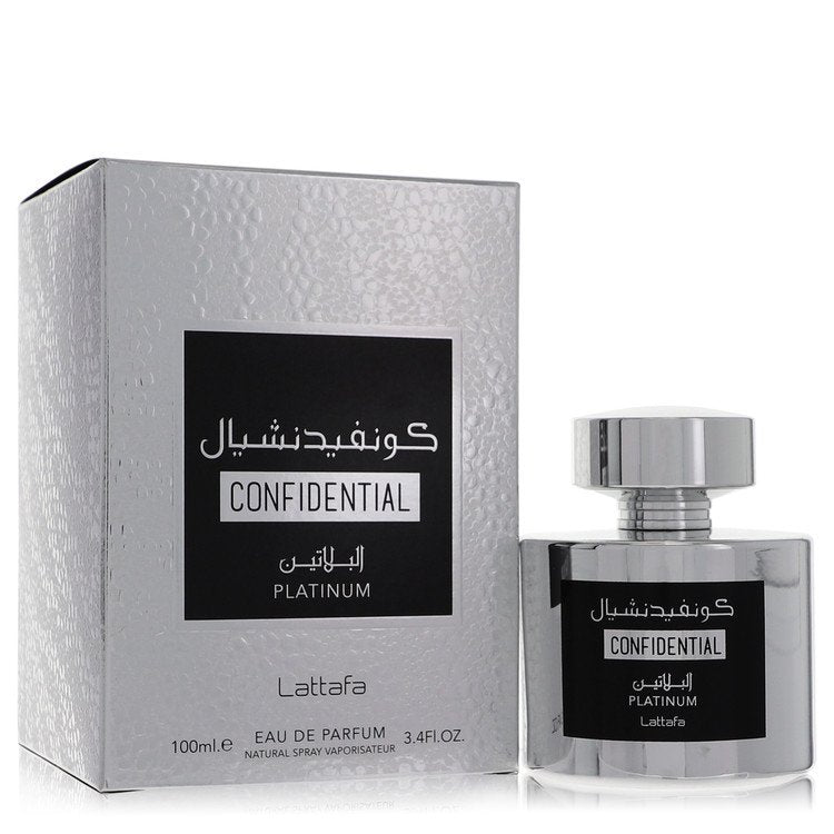 Lattafa Confidential Platinum Eau De Parfum Spray (Unisex) By Lattafa, Cologne for Men, available at Zachava.com.