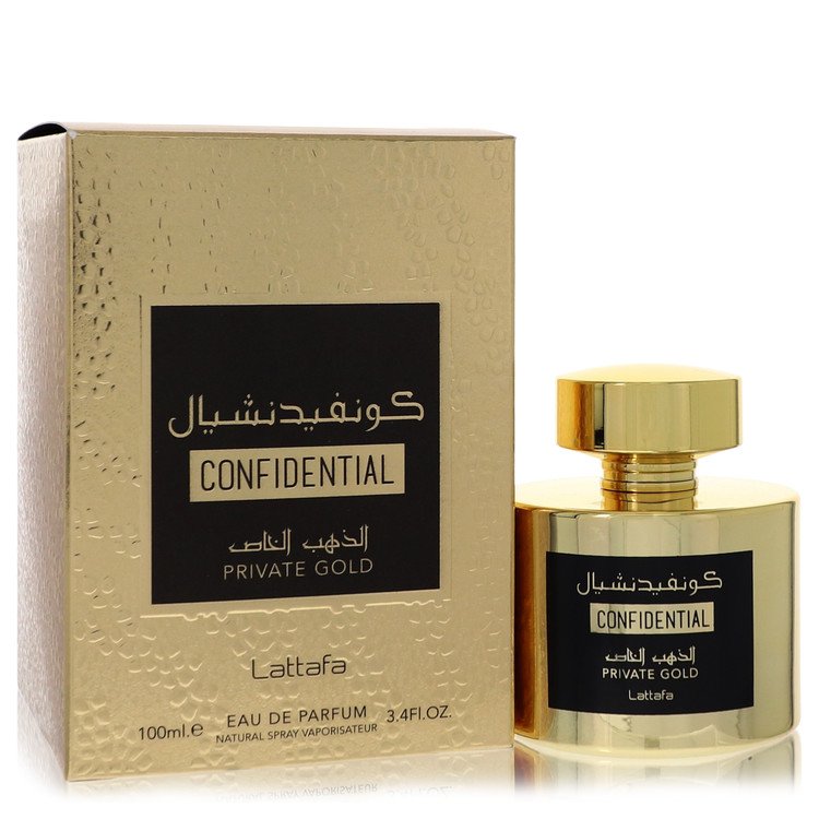 Lattafa Confidential Private Gold Eau De Parfum Spray (Unisex) By Lattafa, Cologne for Men, available at zachava.com