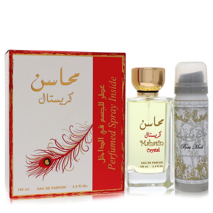 Lattafa Mahasin Crystal Eau De Parfum Spray with 1.7 oz Deodorant Spray By Lattafa, Perfume for Women, available at zachava.com