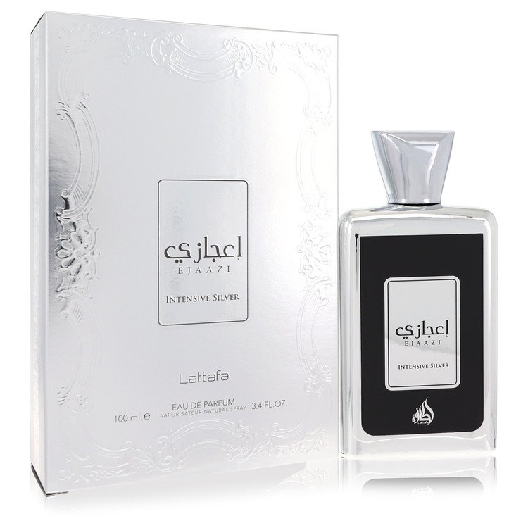 Lattafa Ejaazi Intensive Silver Eau De Parfum Spray (Unisex) By Lattafa, Perfume for Women, available at Zachava.com.