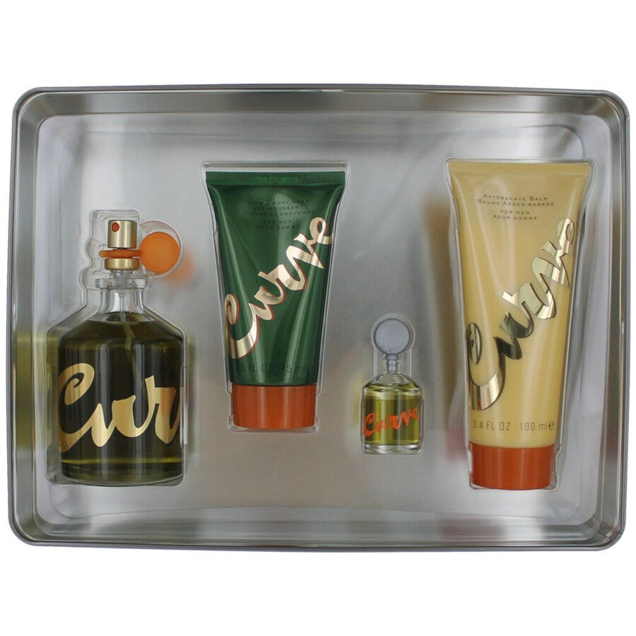 CURVE 4 PCS SET FOR MEN: 4.2 COLOGNE SPRAY + 3.4 AFTER SHAVE BALM + 3.4 SHOWER GEL + 0.25 COLOGNE
 Main image