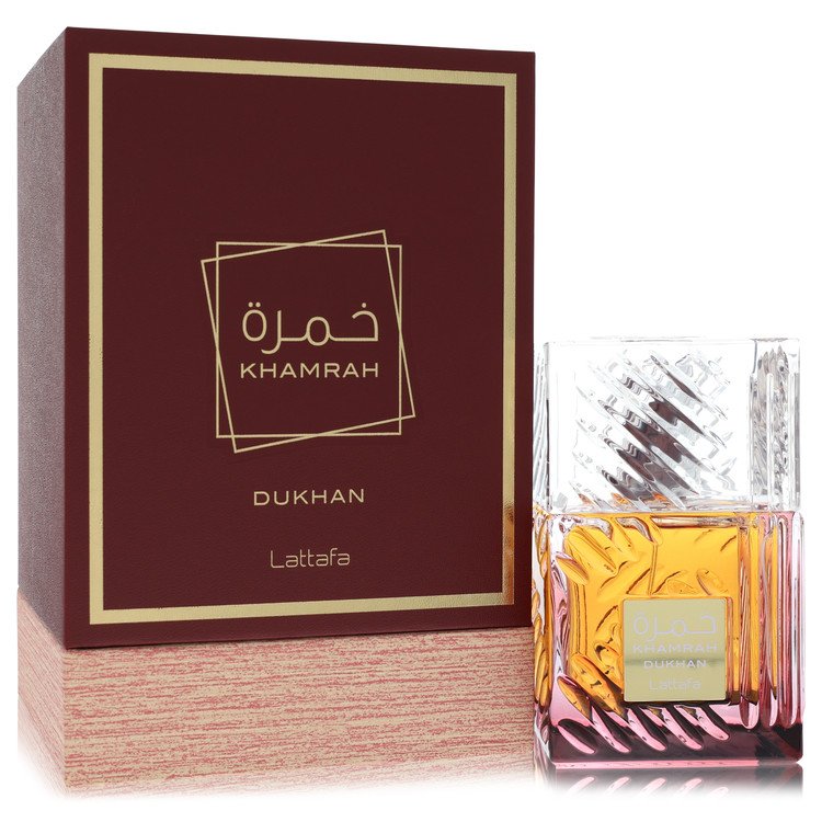 Lattafa Khamrah Dukhan by Lattafa Eau De Parfum Spray (Unisex) 3.4 oz for Men