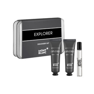 Mont Blanc Explorer 3 Pcs Set For Men: 0.25 Eau De Parfum Spray + 1 Oz After Shave Balm + 1 Oz Shower Gel