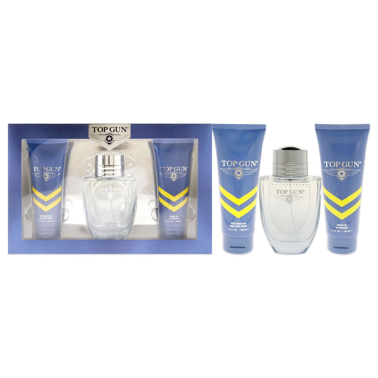 TOP GUN CHEVRON 3 PCS SET FOR MEN: 3.4 EAU DE TOILETTE SPRAY + 3.4 AFTER SHAVE BALM + 3.4 BODY WASH Main image