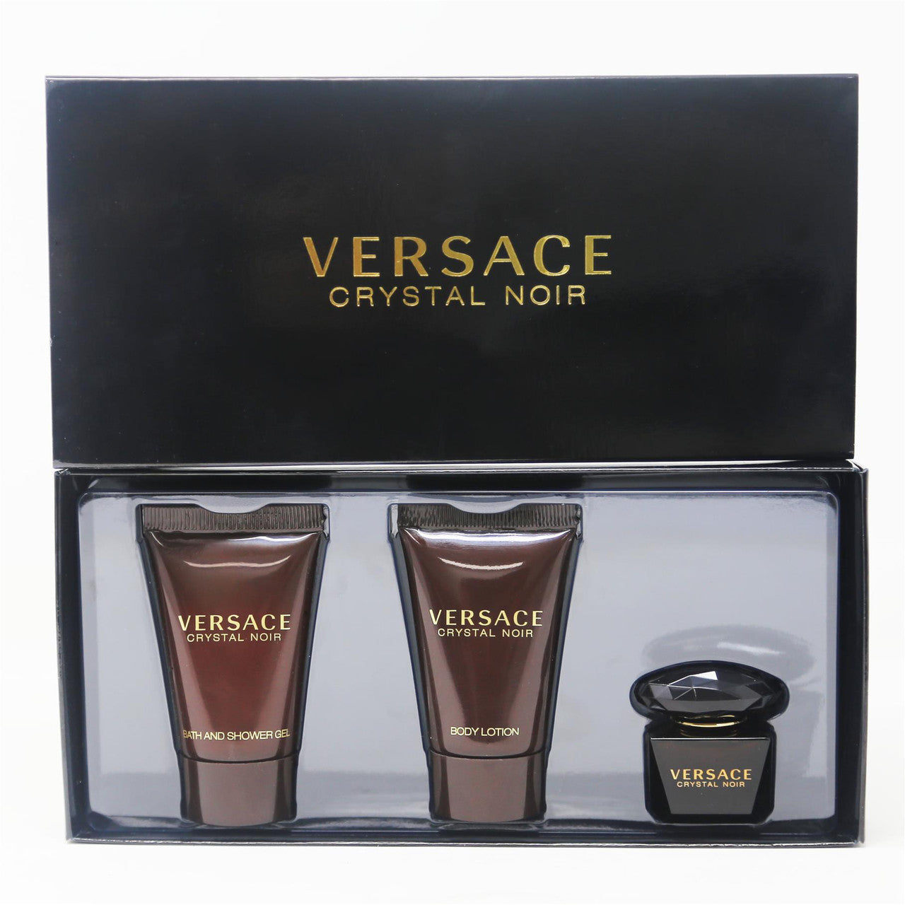 VERSACE CRYSTAL NOIR 3 PCS SET FOR WOMEN: 0.17 EAU DE TOILETTE + 0.8 SHOWER GEL + 0.8 BODY LOTION Main image