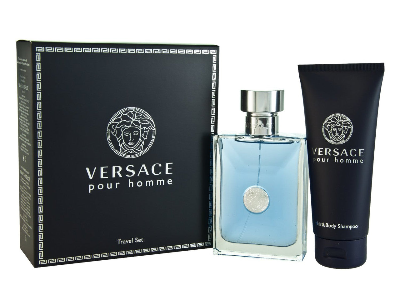 VERSACE POUR HOMME 2 PCS SET: 3.4 EAU DE TOILETTE SPRAY + 3.4 HAIR & BODY SHAMPOO (TRAVEL SET) Main image