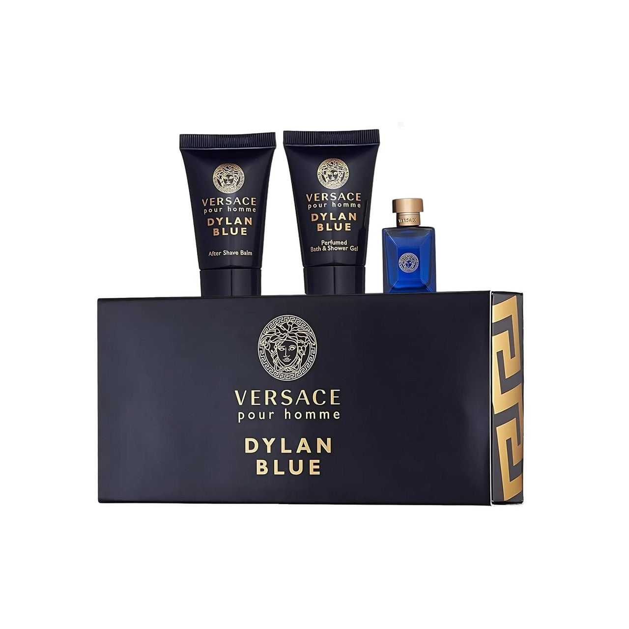 VERSACE DYLAN BLUE 3 PCS SET FOR MEN: 5 ML EAU DE TOILETTE MINI + 0.8 SHOWER GEL + 0.8 AFTER SHAVE BALM Main image