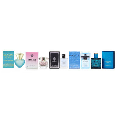 Versace 5 Pcs Mini Set: Eros 0.17 Eau De Toilette Men + Pour Homme 0.17 Eau De Toilette + Eau Fraiche 0.17 Eau De Toilette + Bright Crystal 0.17 Eau De Toilette + Dylan Turquoise 0.17 Eau De Toilette Secondary image