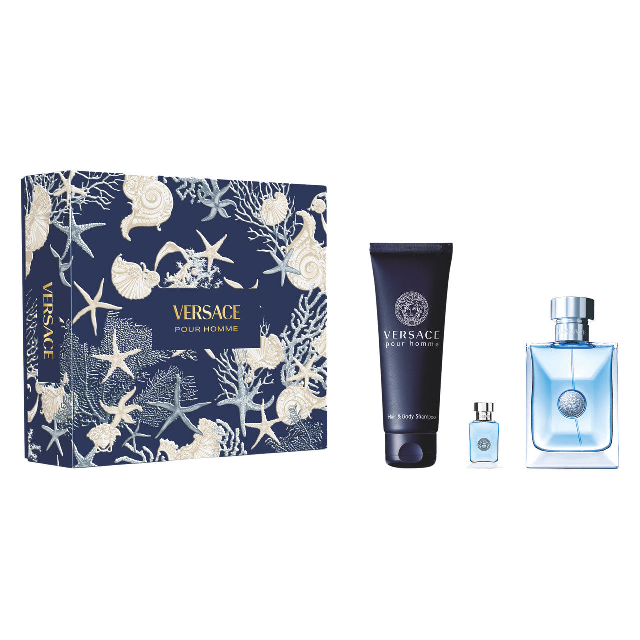 VERSACE POUR HOMME 3 PCS SET: 3.4 EAU DE TOILETTE SPRAY + 5 OZ SHOWER GEL + 5 ML EAU DE TOILETTE MINI Main image