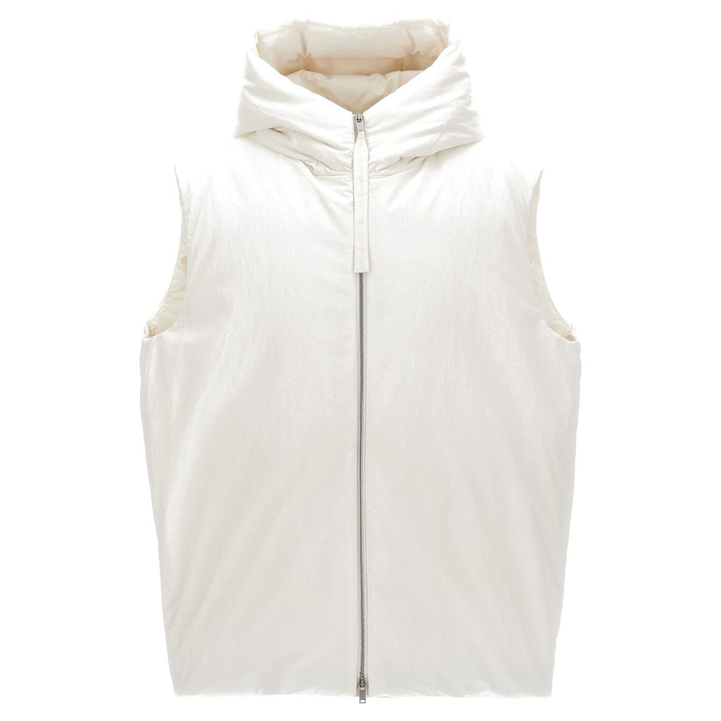 Jil Sander White Polyester Sleeveless Jacket for Men