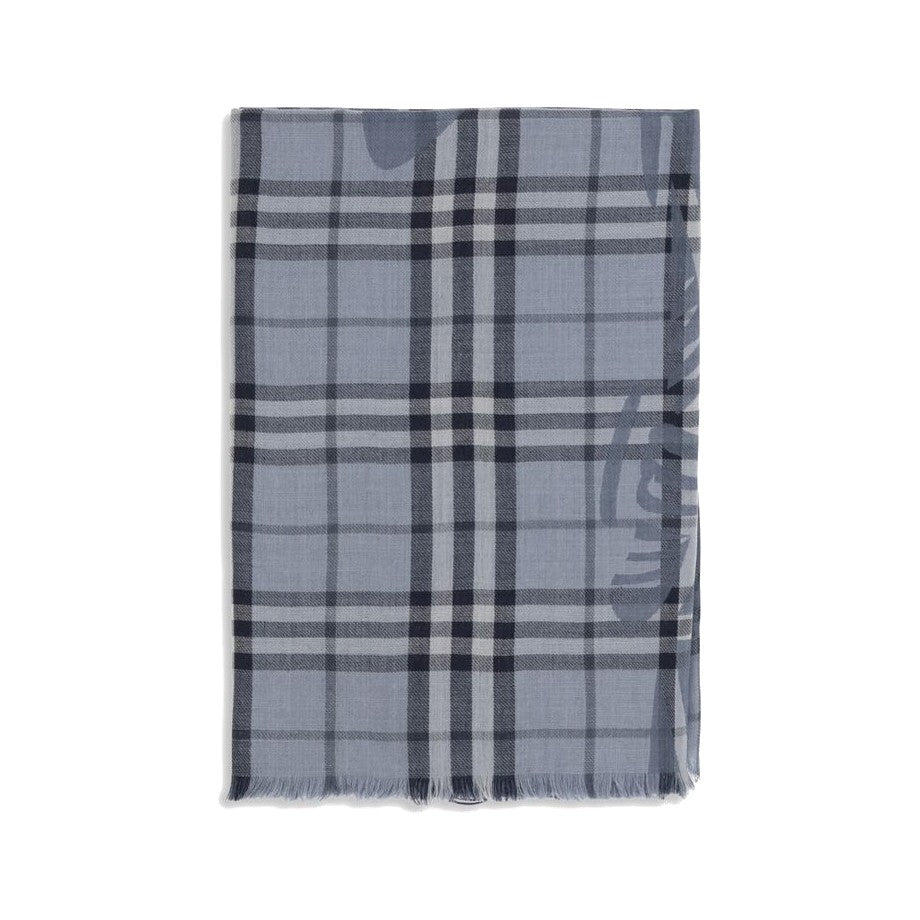 Burberry Blue Wool Oves Aries Foulard for Women