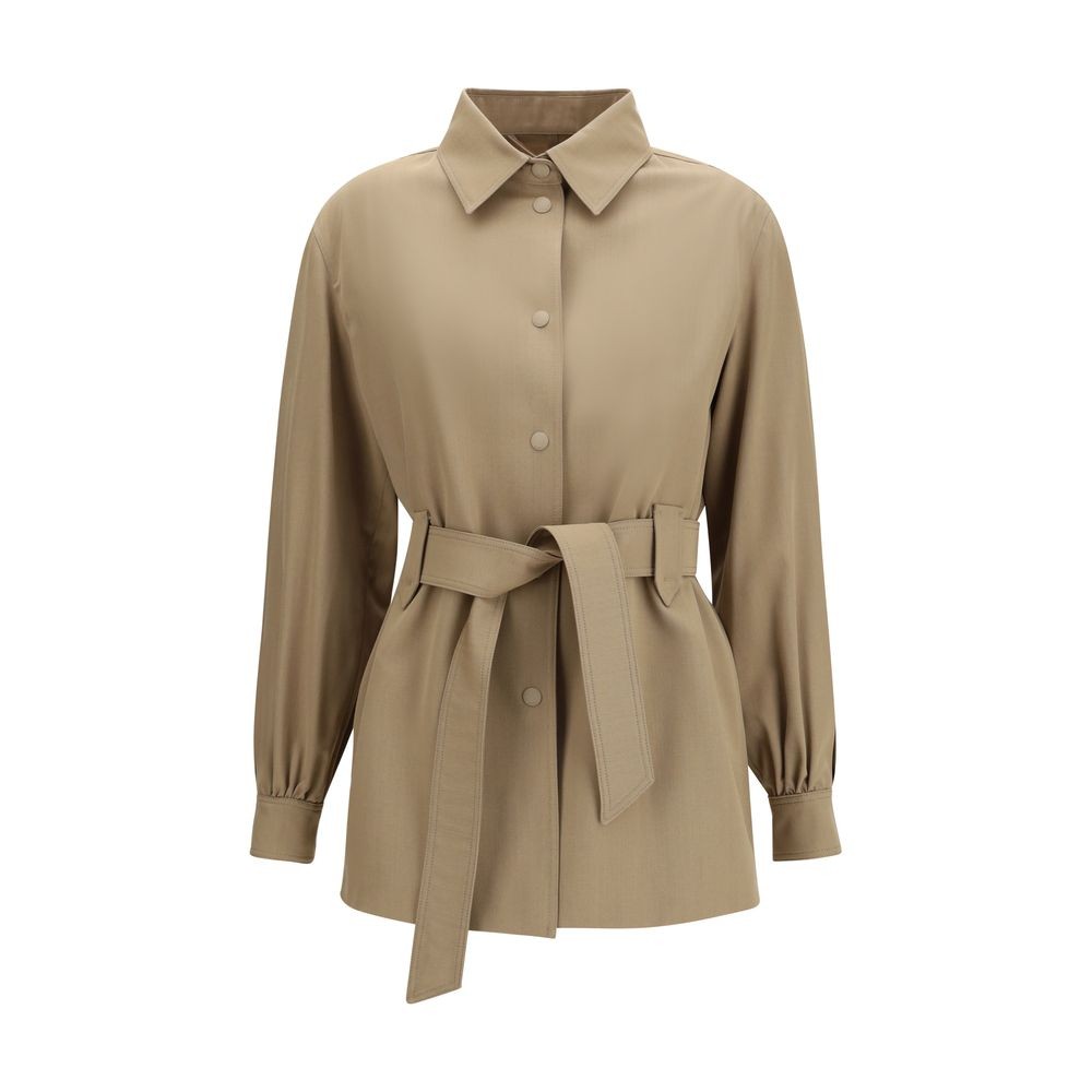 Max Mara Brown Wool Oves Aries Sleeveless Jacket for Women