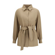 Max Mara Brown Wool Oves Aries Sleeveless Jacket for Women