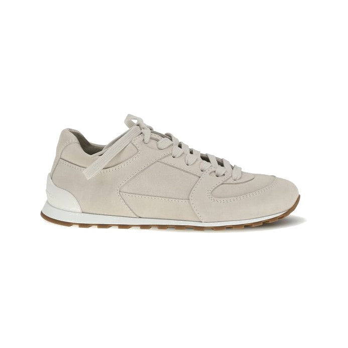 Brunello Cucinelli Beige Calf Leather Bos Taurus Low Top Sneakers for Women