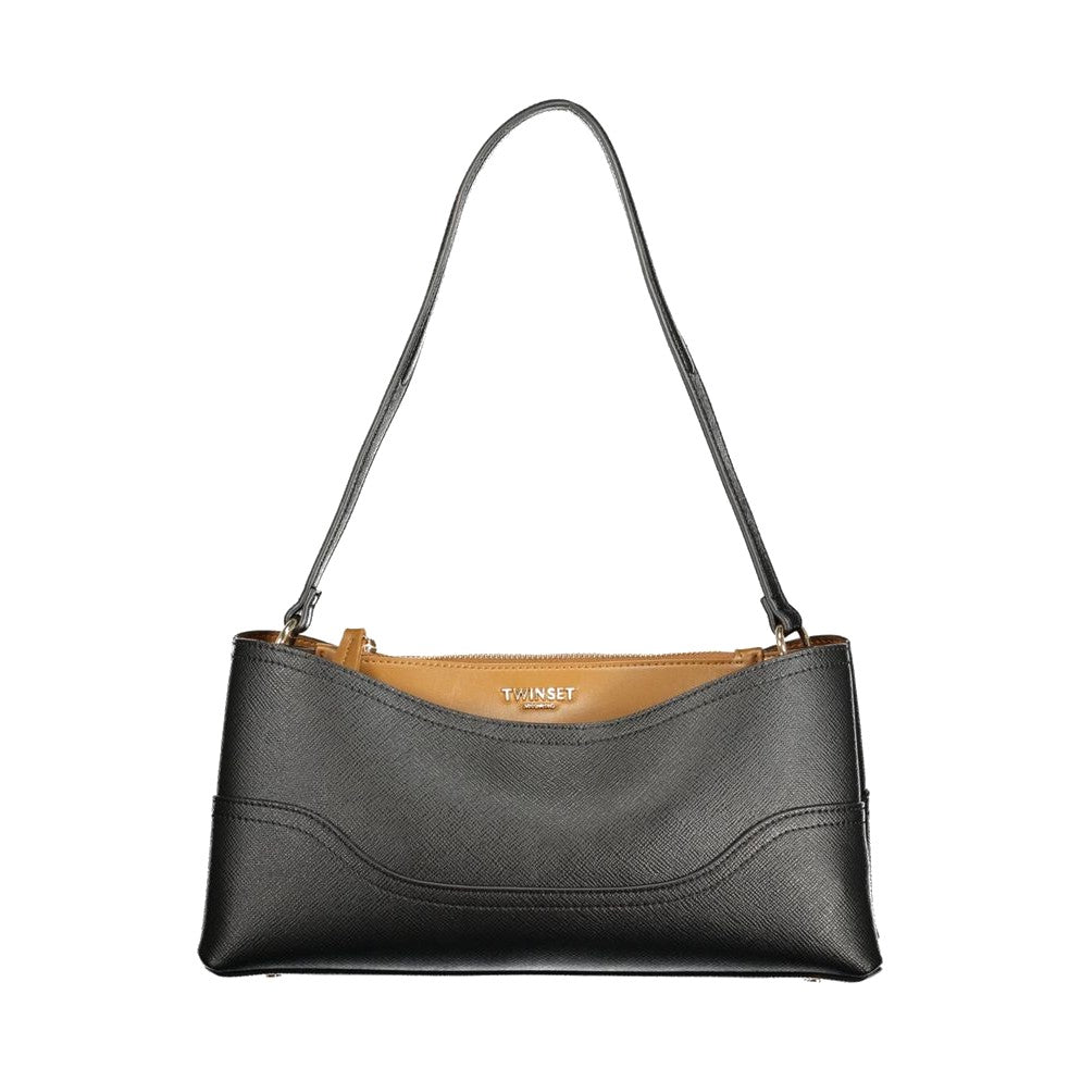 Twinset Nero Polyurethane Women Bag with Compartments and Central Pocket