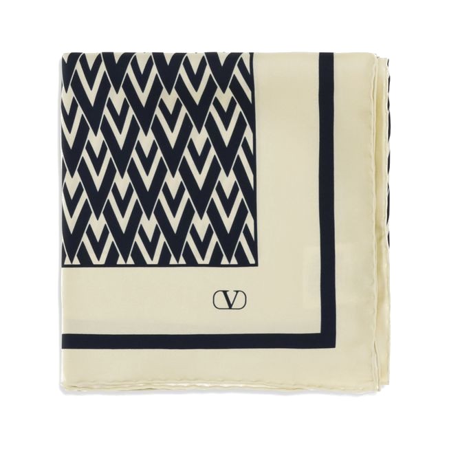 Valentino Garavani Beige Silk Scarf for Women