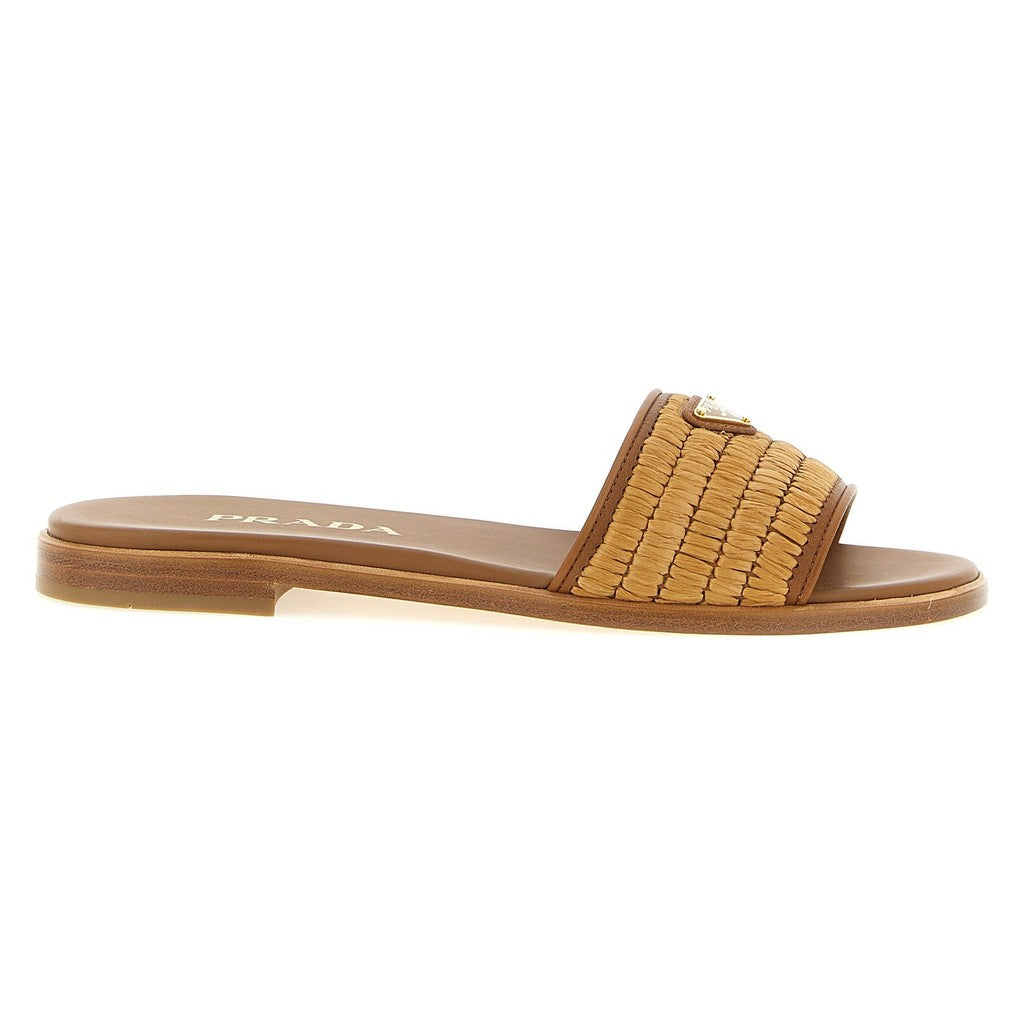Prada Brown Viscose Slides for Women