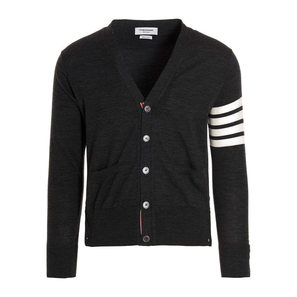 Thom Browne Gray Merino Wool Cardigan for Men