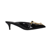 Balmain Black Leather Platform Sandals for Women