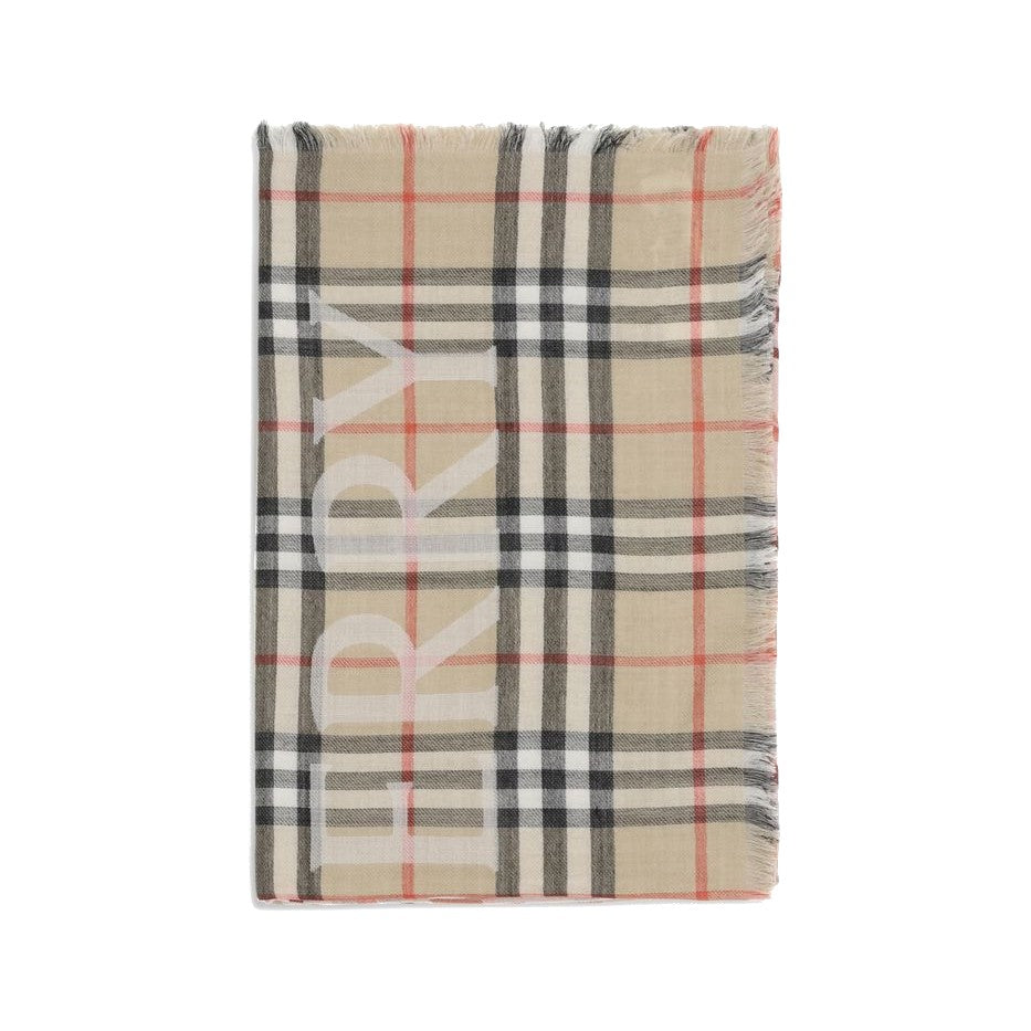 Burberry Beige Wool Scarf for Men