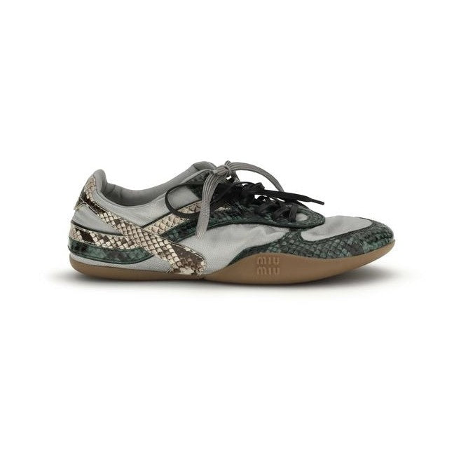 Miu Miu Gray Recycled Polyester Athletic Sneakers for Women