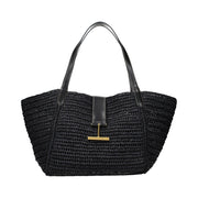 Tom Ford Black Raffia Shoulder Bag for Women