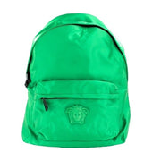 Versace Large Bright Green Nylon Fabric Medusa Shoulder Backpack Bookbag for Women
