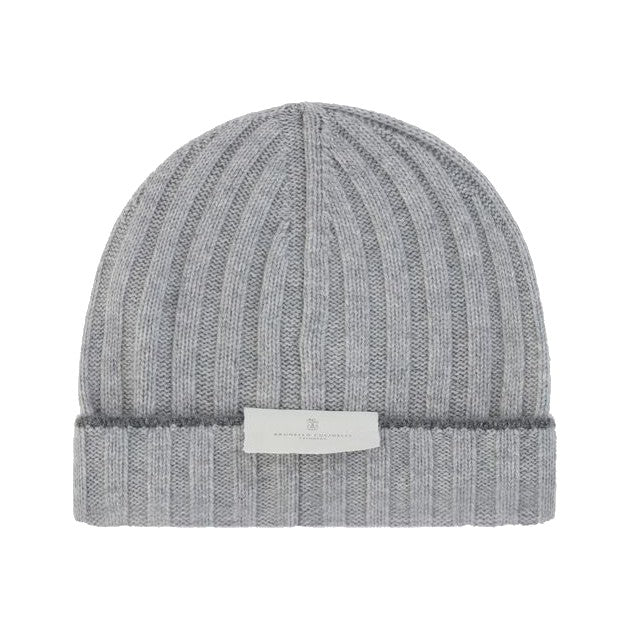 Brunello Cucinelli Gray Cashmere Beanie for Men