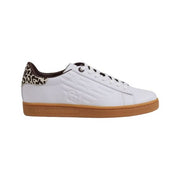 EA7 Emporio Armani Beige Leather Low Top Sneakers for Women