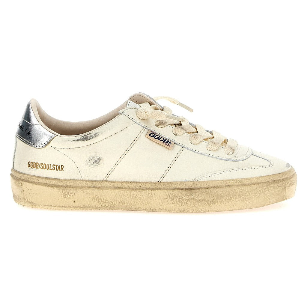 Golden Goose Silver Lamb Leather Low Top Sneakers for Women