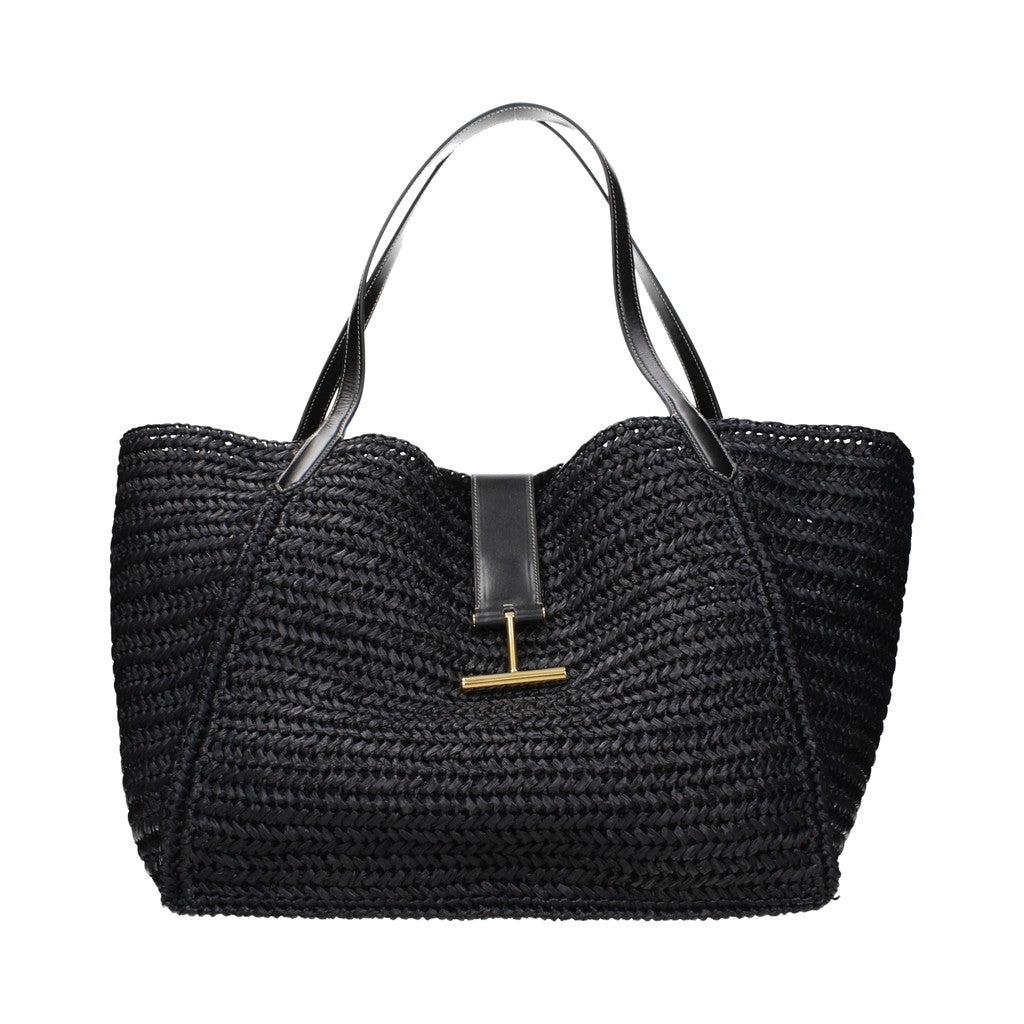 Tom Ford Black Raffia Shoulder Bag for Women