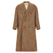 Ami Paris Brown Virgin Wool Coat for Men