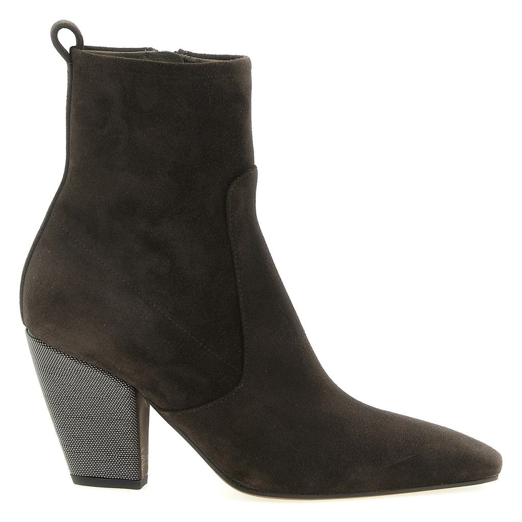 Brunello Cucinelli Brown Calfskin Ankle Boots for Women