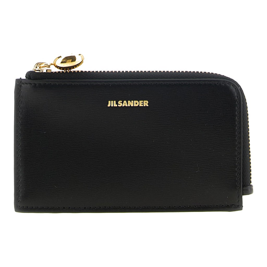 Jil Sander Black Calfskin Cardholder for Women