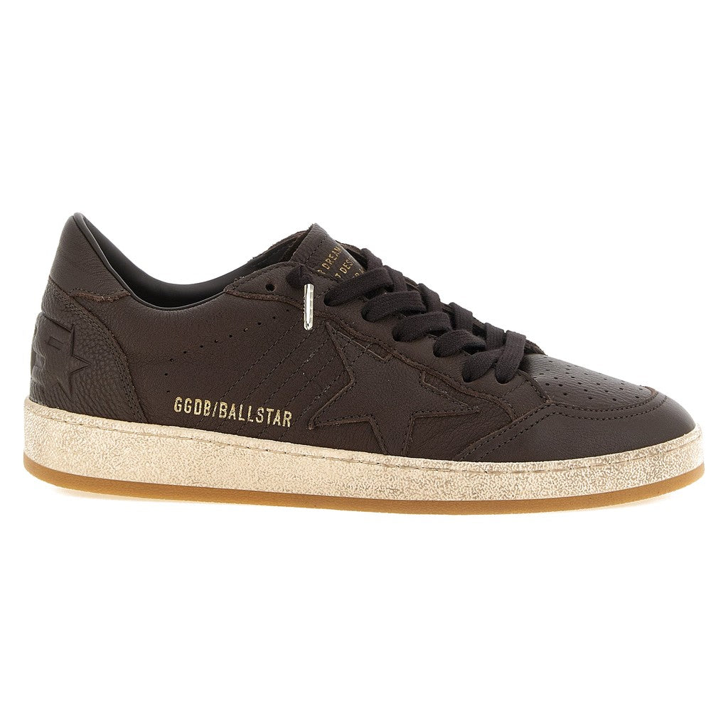 Golden Goose Brown Cowhide Low Top Sneakers for Men