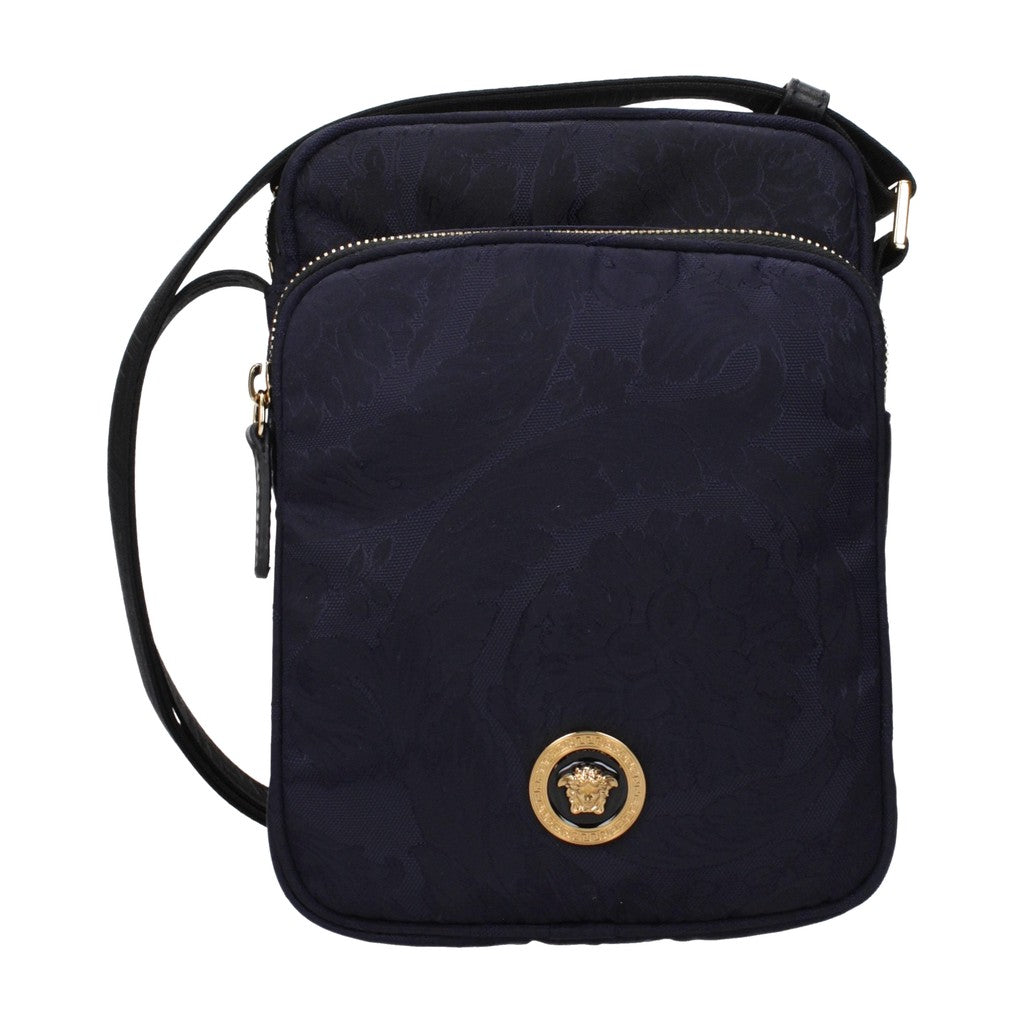 Versace Blue Fabric Crossbody Bag for Men