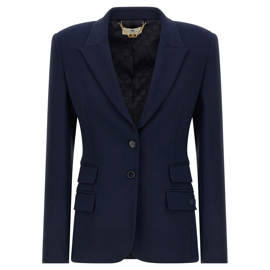 Elisabetta Franchi Blue Polyester Blazer for Women