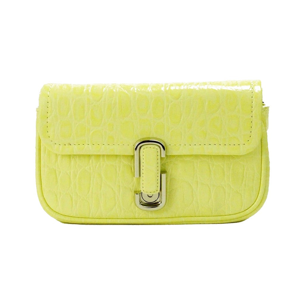 Marc Jacobs The Mini Shoulder Bag Yellow Embossed Leather Crossbody Bag for Women