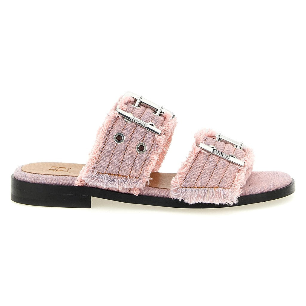Ganni Multicolor Organic Cotton Slides for Women