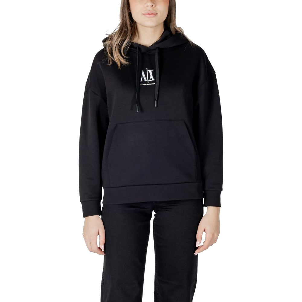 Armani Exchange Black Cotton Hoodie for Women