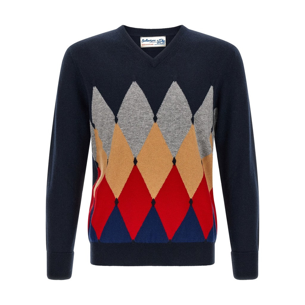 Ballantyne Blue Cashmere Cardigan for Men