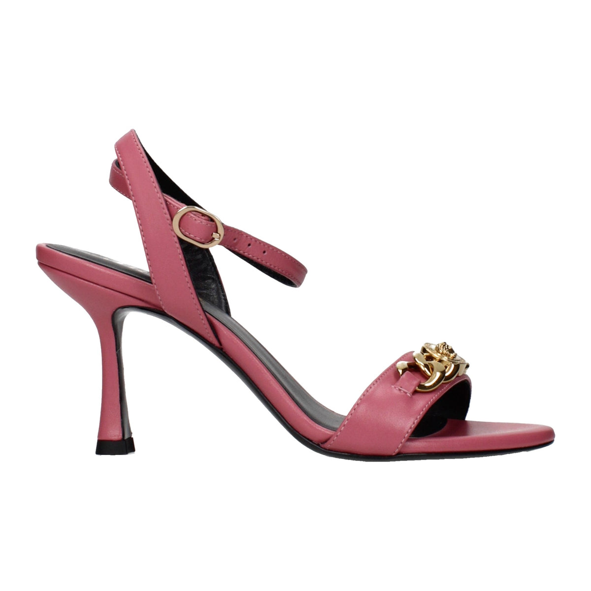 Versace Pink Leather Stiletto Heel Sandals for Women