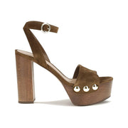 Gianvito Rossi Brown Suede Leather Platform Sandals for Women