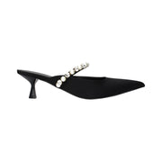 Stella McCartney Black Satin Stiletto Heel Sandals for Women