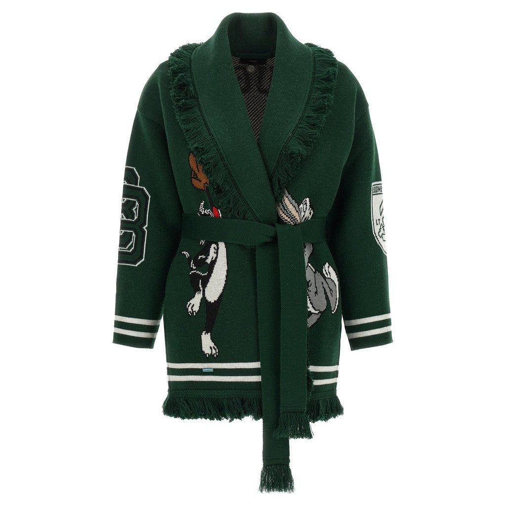 Alanui Bicolor Virgin Wool Cardigan for Women
