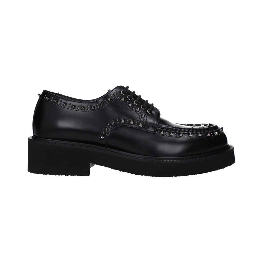 Valentino Garavani Black Leather Oxfords And Derbies for Men