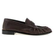 Saint Laurent Brown Calfskin Slip-On Loafers for Men