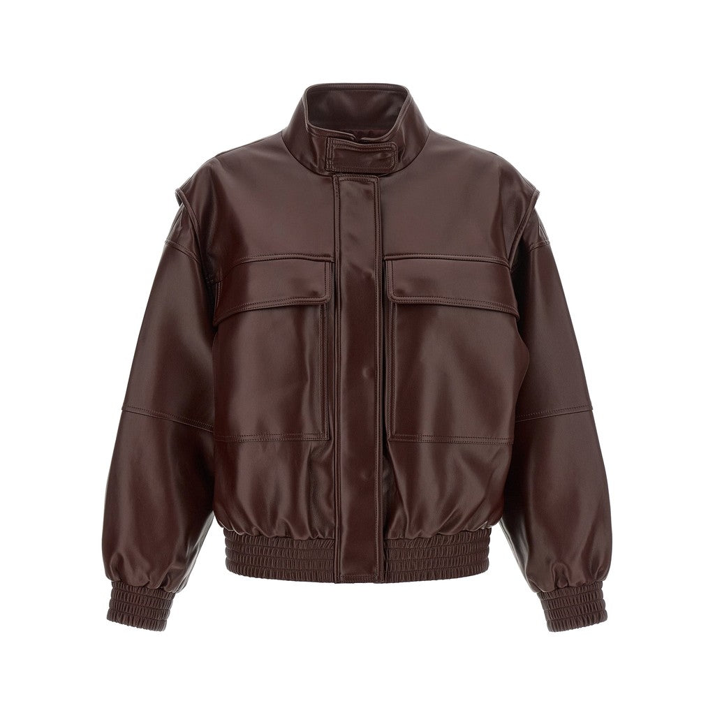 Twinset Brown Polyester Leather Jacket for Women
